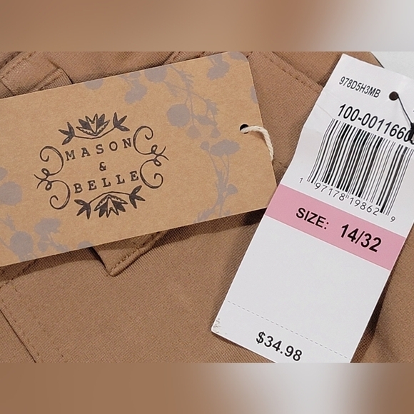 MASON & BELLE JOY Stretch High Rise Wide Leg Pant Women's Size 14/ 32-in - Picture 10 of 10